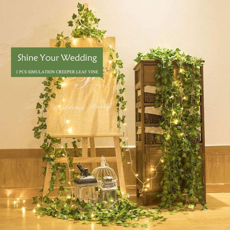 2M Long Artificial Plants Green Ivy Leaves Artificial Hanging Wedding Parthenocissus Vine Foliage Plants Home Leaves Bar Fa W5K0, 1pcs
2M Long Artificial Plants Green Ivy Leaves Artificial Hanging Wedding Parthenocissus Vine Foliage Plants Home Leaves Bar Fa W5K0, 1pcs