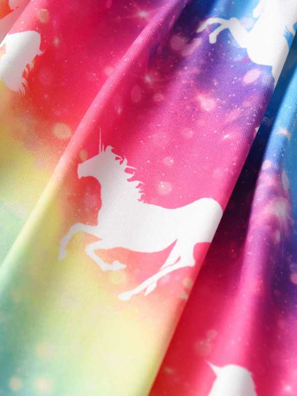Toddler Girls Ombre Unicorn Print Cami Dress SHE