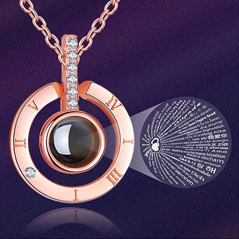 I Love You 100 Languages Necklace Round Pendant Projective Necklace The Memory of Love 100 Languages for I U for Women Girl
I Love You 100 Languages Necklace Round Pendant Projective Necklace The Memory of Love 100 Languages for I U for Women Girl