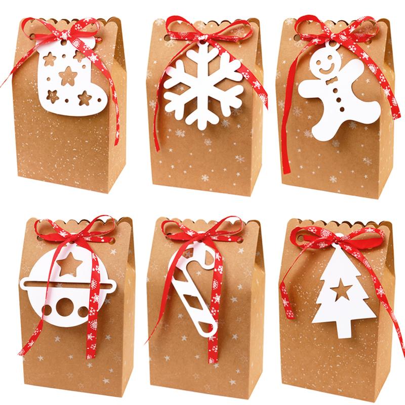 2pcs Christmas Gift Boxes Kraft Paper Bag with Snowflake Ribbon New Year Cookie Candy Boxes with Gift Tag Xmas Party Favor Bags
2pcs Christmas Gift Boxes Kraft Paper Bag with Snowflake Ribbon New Year Cookie Candy Boxes with Gift Tag Xmas Party Favor Bags