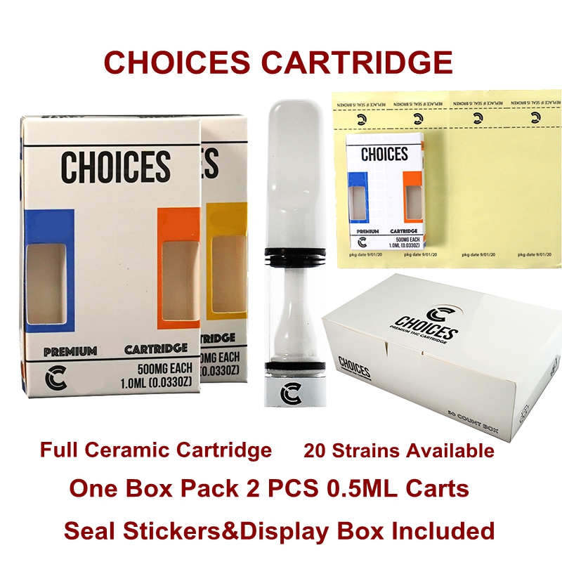 Choices carts Cartridge Empty Packaging Full Ceramic Cart 510 Thread Vape Pen Cartridges 0.5ml Pyrex Glass Tank Atomizers
Choices carts Cartridge Empty Packaging Full Ceramic Cart 510 Thread Vape Pen Cartridges 0.5ml Pyrex Glass Tank Atomizers