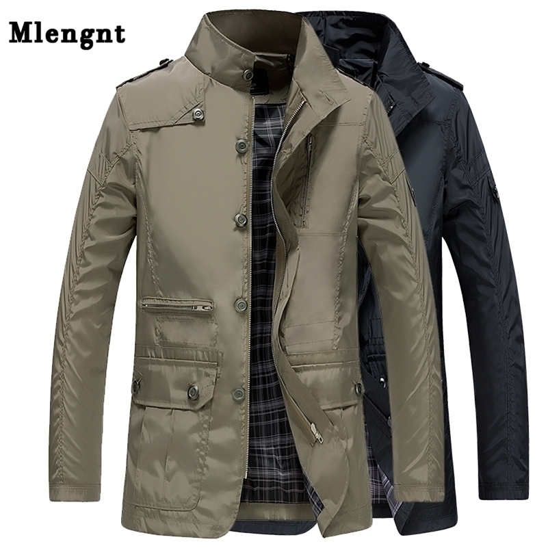 Classic Long Men Trench Coat For Summer Thin Male Casual Khaki Zipper Windbreaker Streetwear Outerwear Baggy Varsity Jacket 201114