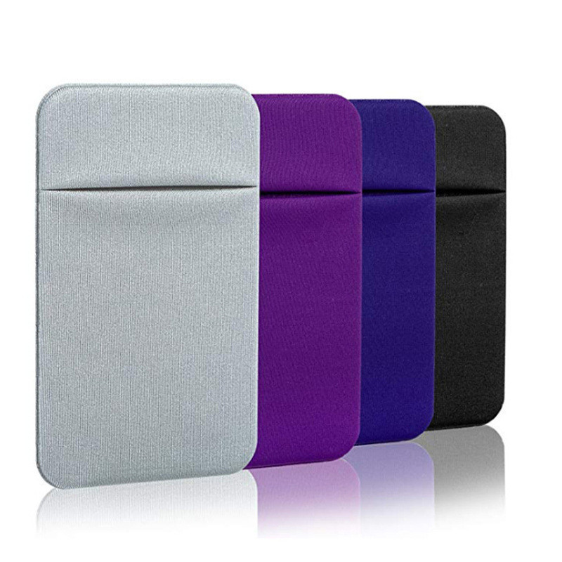 Stick on Wallet Card Holder Self Adhesive Stretchy Cell Phone Sleeve Lid Pouch Phone Pocket for iPhone 12 Samsung S20 Smart Phone