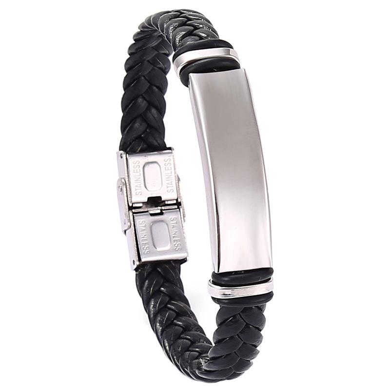 New designs in 2020! Punk men shiny metal dark brown leather bracelet, retro casual women's leather bracelet
New designs in 2020! Punk men shiny metal dark brown leather bracelet, retro casual women's leather bracelet