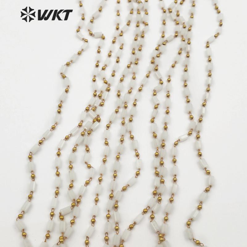 WT-RBC080 WKT Small Porcelain White Crystal Beaded Chains Faceted Rectangle Glass Wire Wrapped Bronze Copper Charms Rosary Chain1
WT-RBC080 WKT Small Porcelain White Crystal Beaded Chains Faceted Rectangle Glass Wire Wrapped Bronze Copper Charms Rosary Chain1