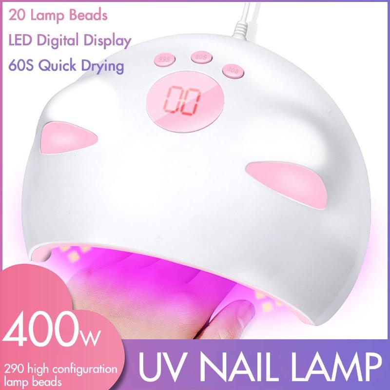 400W UV LED Nail Lamp Nail Dryer Art Tools Ice Lamp For Manicure Gel Varnish Motion Sensing Quick Drying For All Gels, White
400W UV LED Nail Lamp Nail Dryer Art Tools Ice Lamp For Manicure Gel Varnish Motion Sensing Quick Drying For All Gels, White