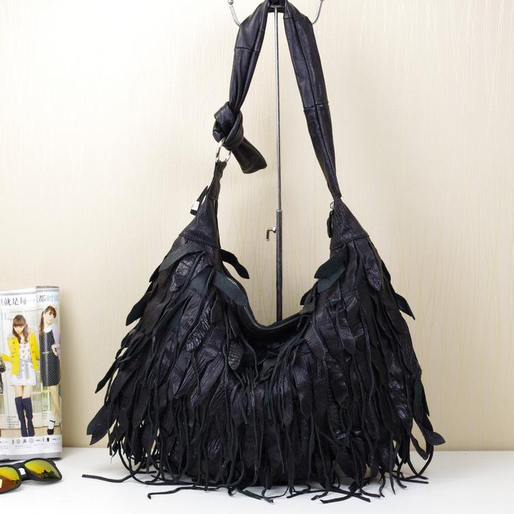 High Quality Black Real Leather Casual Women's Bags Stripe TasselStyles Genuine Leather Ladies Handbags 
High Quality Black Real Leather Casual Women's Bags Stripe TasselStyles Genuine Leather Ladies Handbags