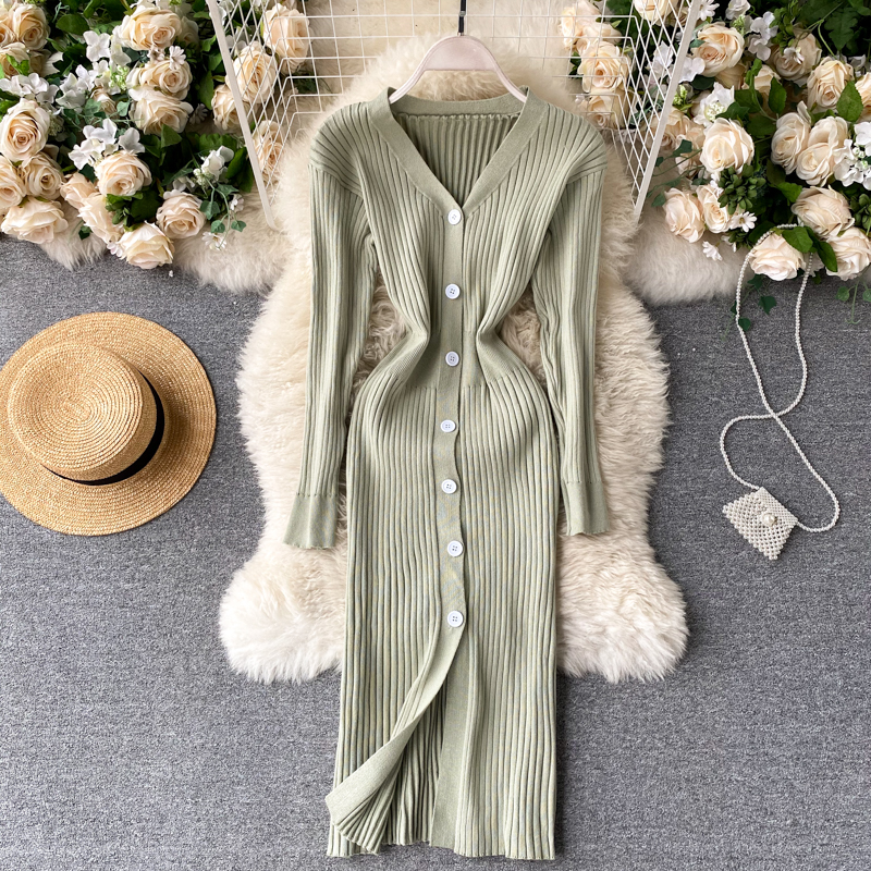 2021 New Solid female mesh long button elastic sheath dressed in autumn knitting pencil 12EL, Gray.
2021 New Solid female mesh long button elastic sheath dressed in autumn knitting pencil 12EL, Gray.