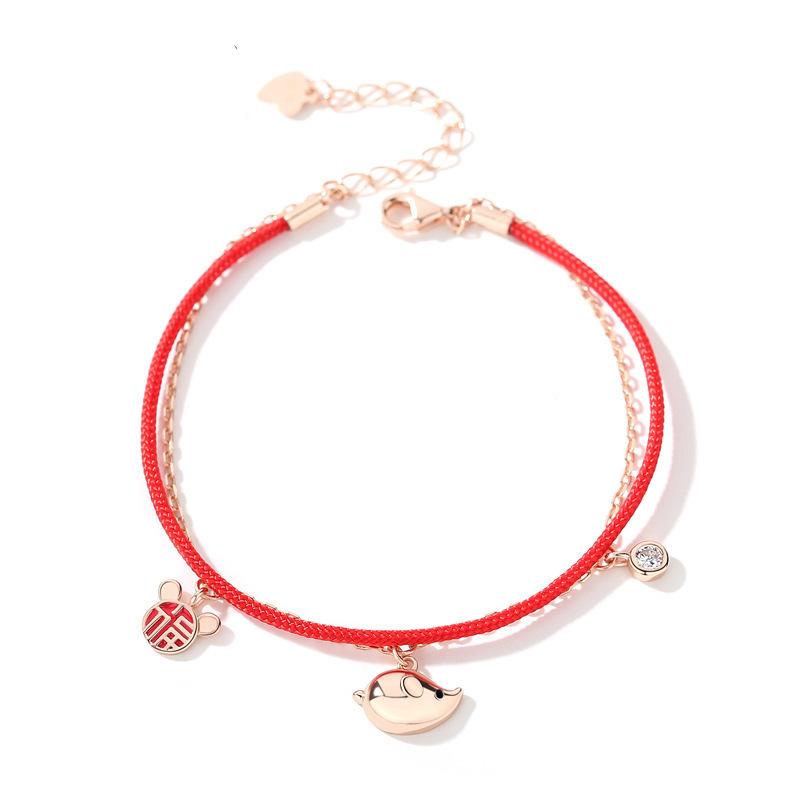 Bracelet female s925 sterling silver original design double woven hand rope Year of the Rat Birthday Red Rope New Year jewelry g
Bracelet female s925 sterling silver original design double woven hand rope Year of the Rat Birthday Red Rope New Year jewelry g