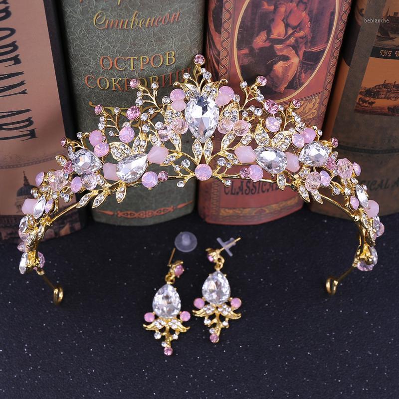 Hair Clips & Barrettes Gold Wedding Crown Bridal Tiaras With Earrings Pink Purple Headband For Women And Girls (Pink)1
Hair Clips & Barrettes Gold Wedding Crown Bridal Tiaras With Earrings Pink Purple Headband For Women And Girls (Pink)1