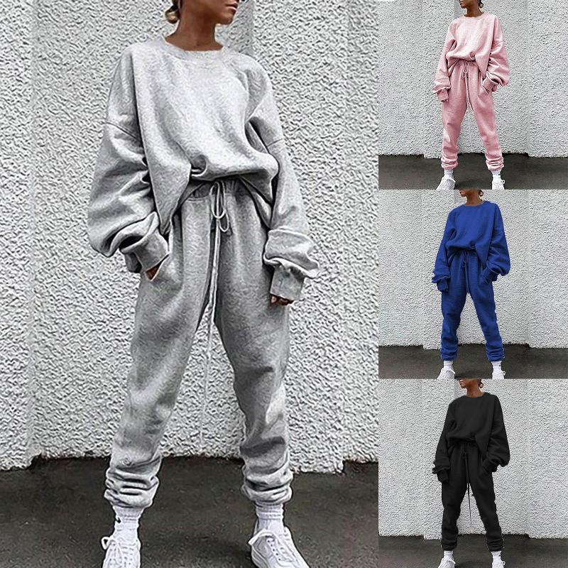 Women's Tracksuits 5 Colors Women Autumn Winter Solid Color Long Sleeve Loose Blouse Pants Tracksuit Outfit, Gray
Women's Tracksuits 5 Colors Women Autumn Winter Solid Color Long Sleeve Loose Blouse Pants Tracksuit Outfit, Gray