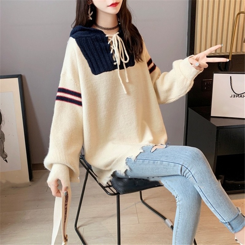 2021 New Women's knitted shirt with hoodie lazy fall and winter Korean style sleeve versatile fashions FRLT, Pink.
2021 New Women's knitted shirt with hoodie lazy fall and winter Korean style sleeve versatile fashions FRLT, Pink.