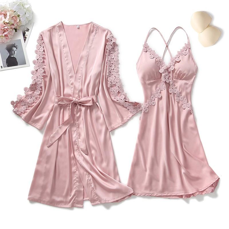 Women 2PCS Nighty&Robe Suit Silky Satin Nightdress Sleepwear Sexy Kimono Bathrobe Gown Nightgown Casual Intimate Lingerie, Nightdress burgundy
Women 2PCS Nighty&Robe Suit Silky Satin Nightdress Sleepwear Sexy Kimono Bathrobe Gown Nightgown Casual Intimate Lingerie, Nightdress burgundy