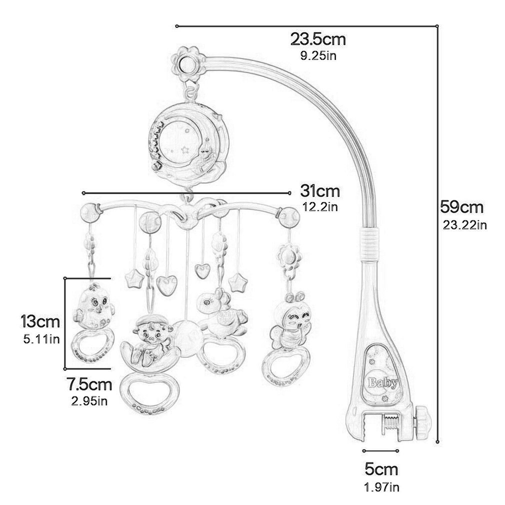 Baby Rattles Crib Mobiles Toy Holder Rotating Mobile Bed Bell Musical Box Projection 0-18 Months Newborn Infant Baby Boy Toys 201224