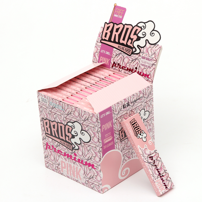 Bros pink rice paper with brown filters/tips 110*44mm customized oem smoking rolling papers
Bros pink rice paper with brown filters/tips 110*44mm customized oem smoking rolling papers