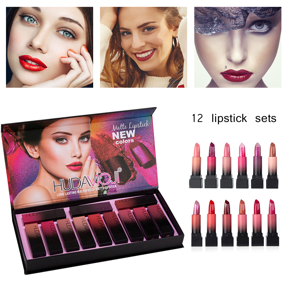 Cosmetic Matte Lipstick Waterproof Nutritious Velvet Lip Stick Red Tint Nude Batom Makeup Set Long-lasting Waterproof Lip Kit, Lipgloss set
Cosmetic Matte Lipstick Waterproof Nutritious Velvet Lip Stick Red Tint Nude Batom Makeup Set Long-lasting Waterproof Lip Kit, Lipgloss set