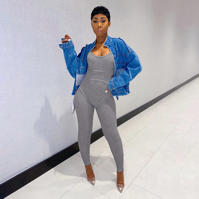 BOOFEENAA Sexy Ribbed Sleeveless Backless Bodycon Jumpsuit Sporty One Piece Outfits Jump Suits for Women Active Wear C87-AC40 T200509