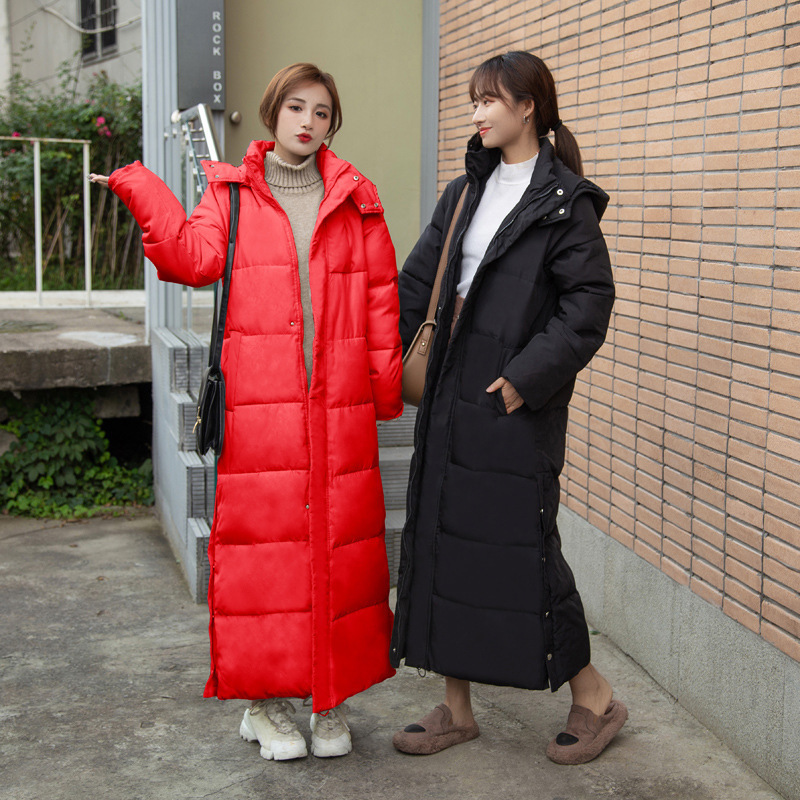 Thick Xlong Down Parka Women with Hood Down Jacket Winterr Coat Cultivate Morality Fashion Eiderdown Hoodie with Thick 201026