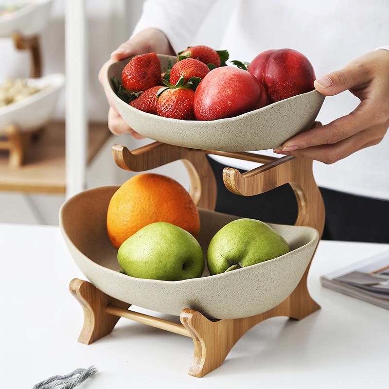 

Ceramic Dim Sum Plate Living Room 3 Layers Fruit Plate Snack Creative Modern Dried Fruit Basket Fruitschaal Japanese