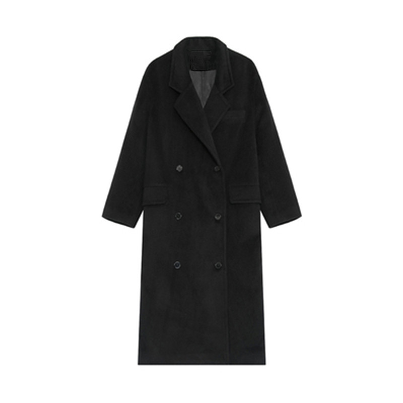 Mozuleva Retro Loose Double-breasted Women Long Overcoats Winter Warm Full Sleeve Notched Collar Female Woolen Coats Female 201216