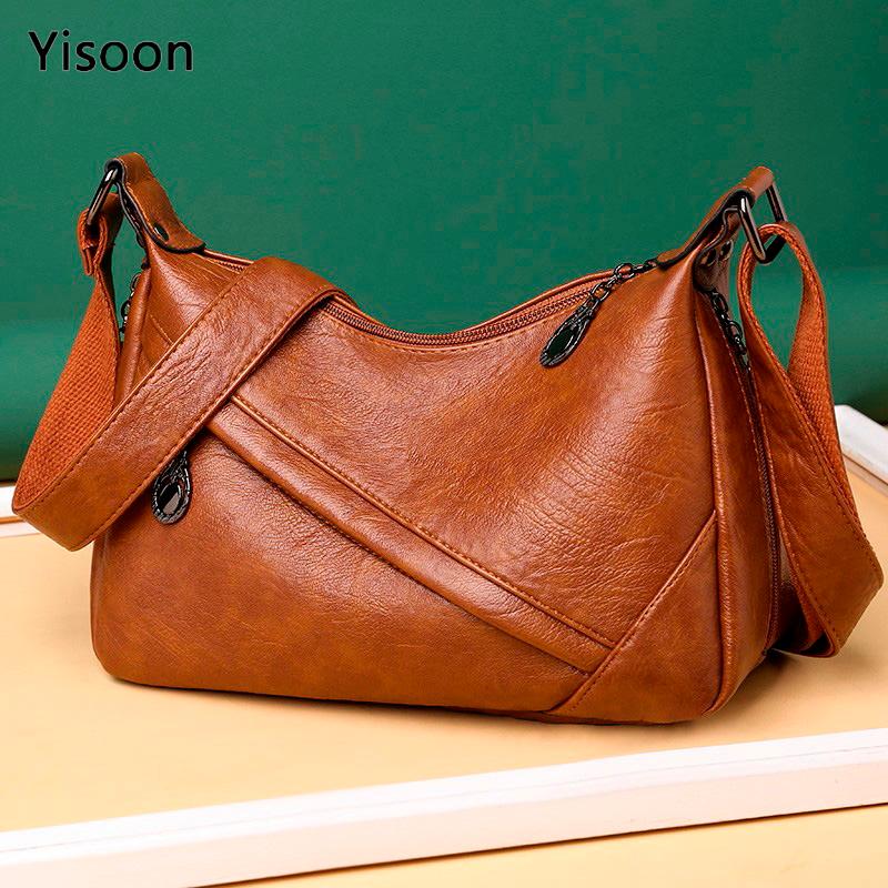 Women's Crossbody Bags Fashion Soft PU Leather Shoulder Bag Female Washed Winter Messenger Bag Multi-Pocket Mother Bags, Black
Women's Crossbody Bags Fashion Soft PU Leather Shoulder Bag Female Washed Winter Messenger Bag Multi-Pocket Mother Bags, Black