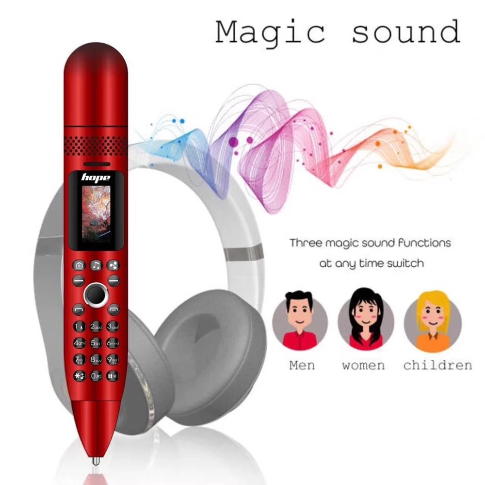 Hope AK008 Magic Voice Multifunction Pen Mini Cell phones 0.96" Tiny Screen Unlocked GSM Dual SIM Camera Mini Handheld Fan Bluetooth Dialer Mobil
