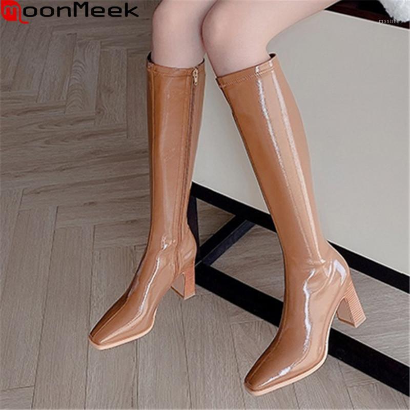 MoonMeek 2021 Knee high boots top quality solid color winter ladies shoes thick high heels square toe women boots black1, Dark brown
MoonMeek 2021 Knee high boots top quality solid color winter ladies shoes thick high heels square toe women boots black1, Dark brown