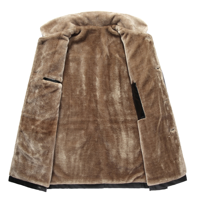 Winter Fur PU Leather Jacket Mens Plus Size 5XL Suede Leather Jackets Men Faux Fur Thick Warm Long Suede Jacket Clthing,N8013 201120