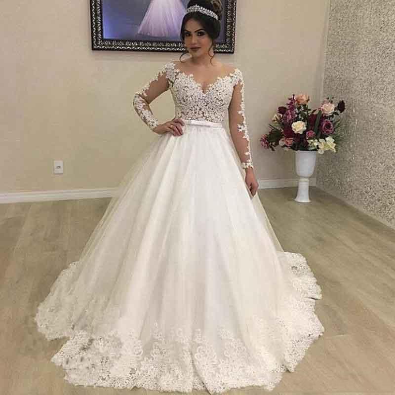 Custom Made Long Sleece Lace A Line Wedding Dresses 2021 with Appliques Jewel Neck Sweep Train Plus Size Arabic Dubai Bridal Gowns, Red
Custom Made Long Sleece Lace A Line Wedding Dresses 2021 with Appliques Jewel Neck Sweep Train Plus Size Arabic Dubai Bridal Gowns, Red