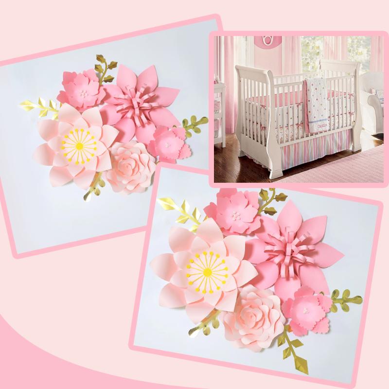 Pink Rose Easy DIY Giant Paper Flowers Gold Leaves Set For Nursery Wall Art Deco Girls Room Baby Shower Backdrop Crafts Floral, Pink and light pink
Pink Rose Easy DIY Giant Paper Flowers Gold Leaves Set For Nursery Wall Art Deco Girls Room Baby Shower Backdrop Crafts Floral, Pink and light pink