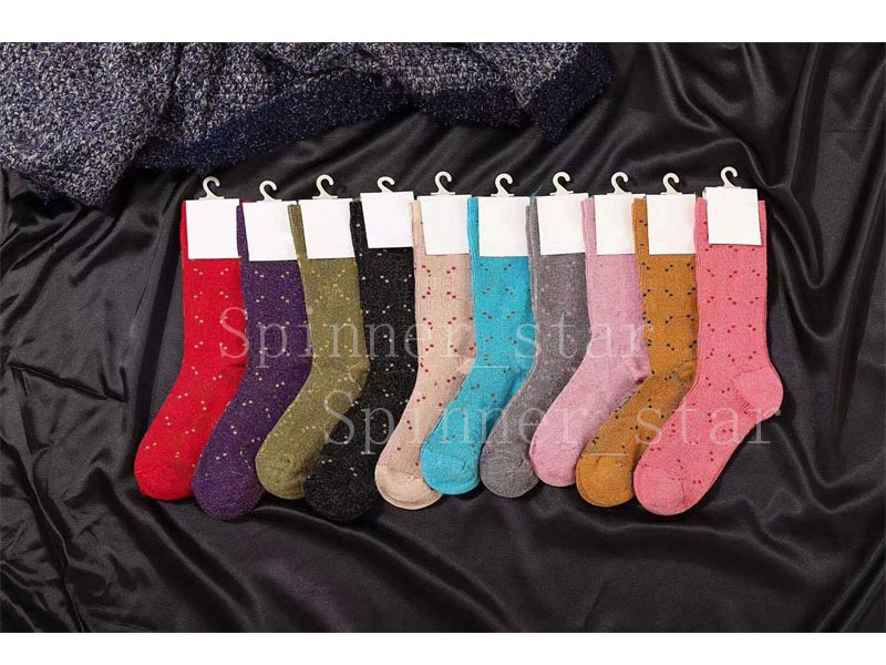 Fashion Four Seasons Socks Cotton Glitter Good quality Candy Color Girl Socks Comfortable and Breathable Personality Sports Short Socks