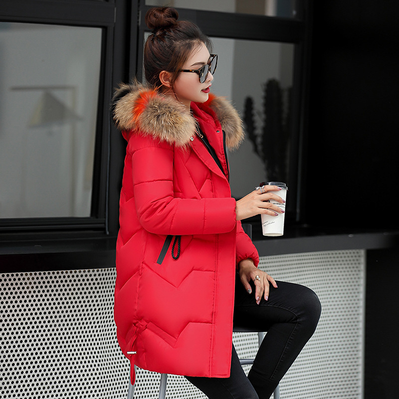 Winter Slim Big Cotton-padded Jacket Heavy Hair Thickening Down Parka Winter Women Jacket 201217