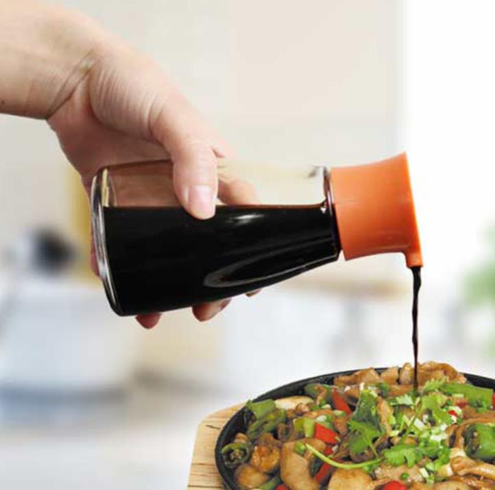 Kitchen Tools Dripless Glass Soy Sauce Dispenser Pot Cooking Utensils Controllable Leakproof Olive Oil Vinegar Cruet Bottle with Green White Black Cap