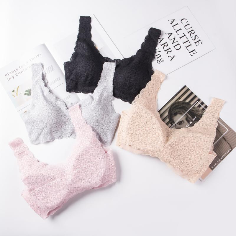 Traceless Sexy Lace Bra Simple Massage Pad V Neck Wire Free Bra Lingerie, Beige
Traceless Sexy Lace Bra Simple Massage Pad V Neck Wire Free Bra Lingerie, Beige