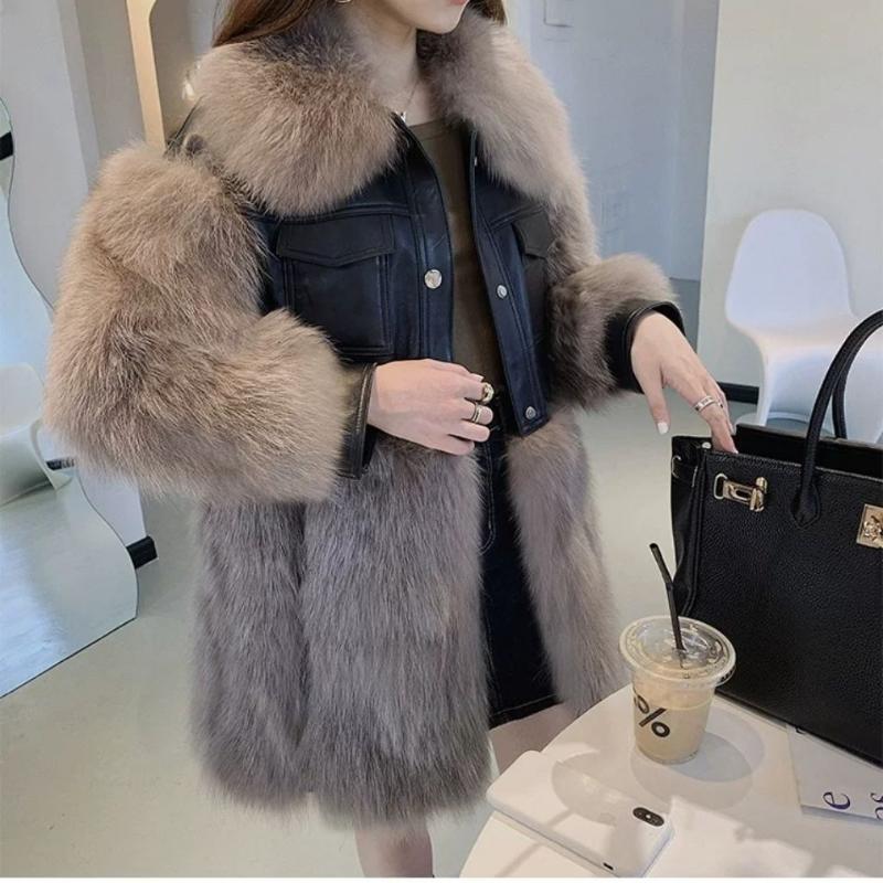 Women 2021 Winter Fashion Patchwork Sheepskin Coats Female Mid-long Fake Fur Fur Jackets Ladies Warm Faux Outwears Q561, Black
Women 2021 Winter Fashion Patchwork Sheepskin Coats Female Mid-long Fake Fur Fur Jackets Ladies Warm Faux Outwears Q561, Black