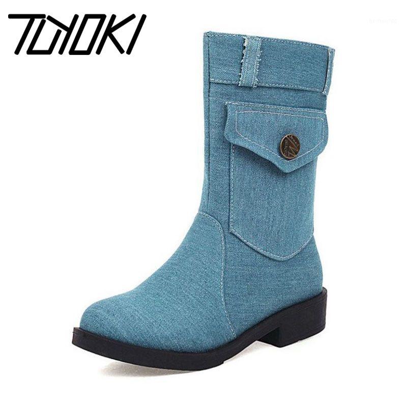 Tuyoki Women Western Style Retro Mid Calf Boots Round Toe Flats Boots Winter Warm Zipper Shoes Woman Footwear Size 34-431, Blue without fur
Tuyoki Women Western Style Retro Mid Calf Boots Round Toe Flats Boots Winter Warm Zipper Shoes Woman Footwear Size 34-431, Blue without fur