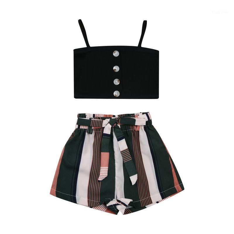 1-6 Years 2 Pieces Kids Little Girl Suit Set, Solid Color Sleeveless Spaghetti Strap Tops + Striped Shorts Summer Outfits1, As pic
1-6 Years 2 Pieces Kids Little Girl Suit Set, Solid Color Sleeveless Spaghetti Strap Tops + Striped Shorts Summer Outfits1, As pic