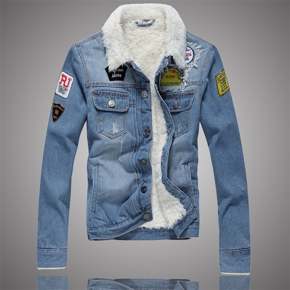 Fleece Denim Jacket Men Winter Streetwear Fashion Turn Down Fur Collar Windbreaker Cowboy Thick Jackets Men's Hip Hop Outwear, Wish153 dark blue
Fleece Denim Jacket Men Winter Streetwear Fashion Turn Down Fur Collar Windbreaker Cowboy Thick Jackets Men's Hip Hop Outwear, Wish153 dark blue