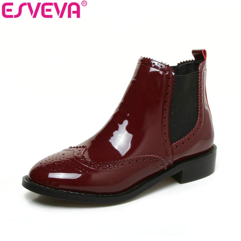 ESVEVA 2020 Autumn Women Boots British Style Slip on Solid Shoes Square Heel Ankle Boots Round Toe Lady Fashion Size 34-43, Black
ESVEVA 2020 Autumn Women Boots British Style Slip on Solid Shoes Square Heel Ankle Boots Round Toe Lady Fashion Size 34-43, Black