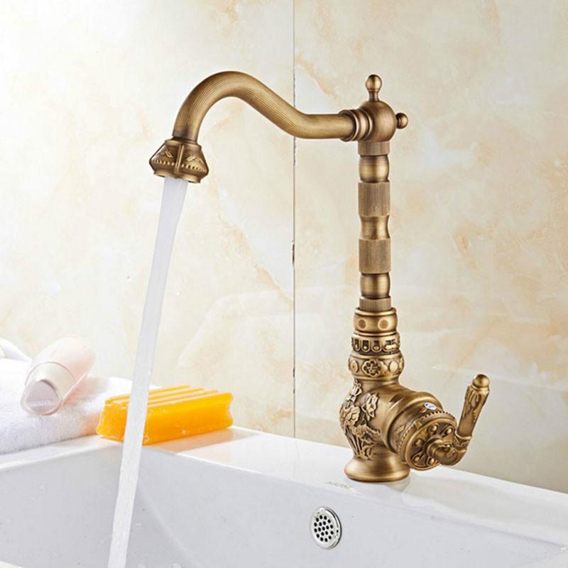 Basin Faucets Antique Brass Single Handle Water Faucet Hot Cold Mixer Taps Luxury Deck Mounted Sink Tap Bathroom Faucets Retro
Basin Faucets Antique Brass Single Handle Water Faucet Hot Cold Mixer Taps Luxury Deck Mounted Sink Tap Bathroom Faucets Retro