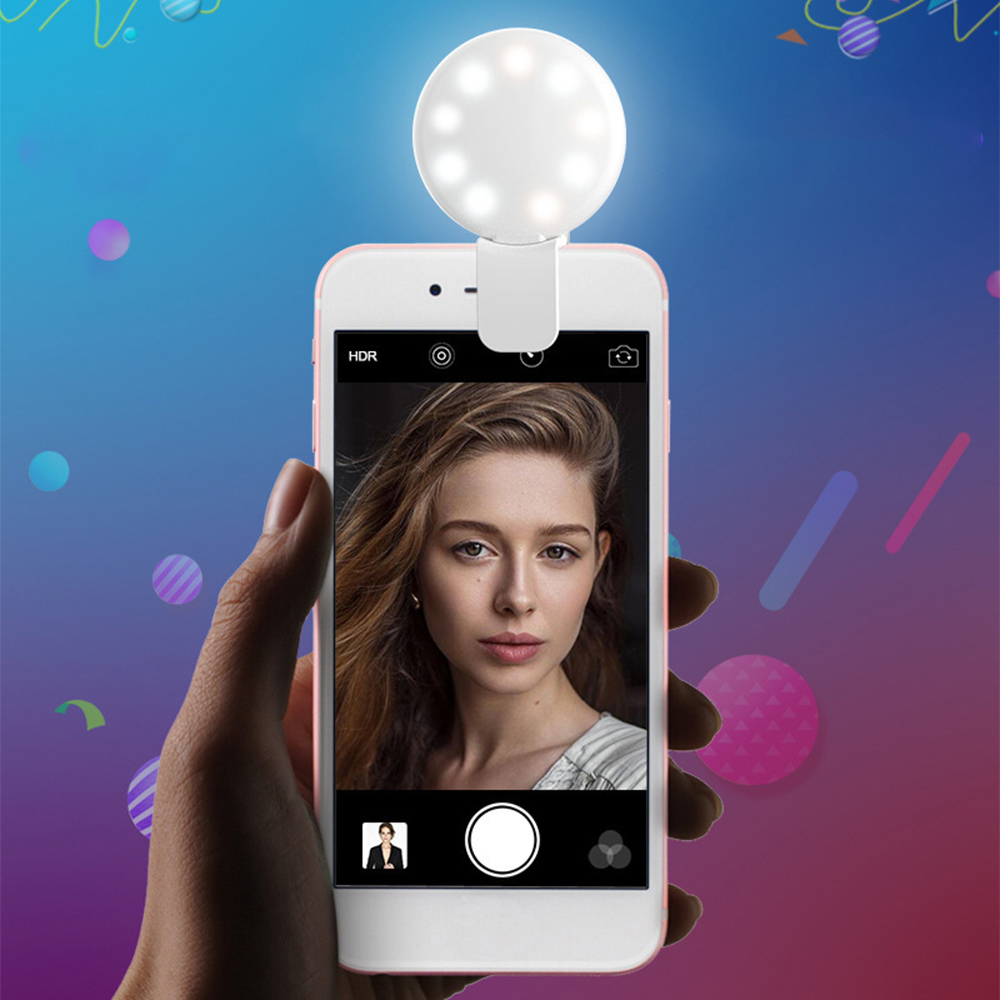 USB charge LED Selfie Ring Light for Iphone Supplementary Lighting Selfie Enhancing Fill Light For Phones Samsung Portable Clip Lamp