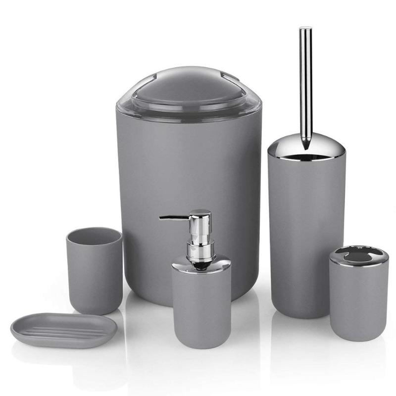Bathroom Accessories Set 6 Pcs Plastic Gift Set Toothbrush Holder Cup Soap Dispenser Soap Dish,Toilet Brush Trash can
Bathroom Accessories Set 6 Pcs Plastic Gift Set Toothbrush Holder Cup Soap Dispenser Soap Dish,Toilet Brush Trash can