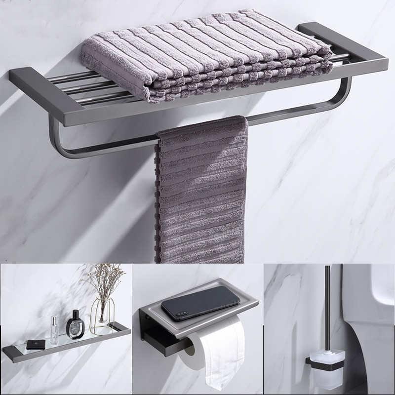 Bathroom Accessories Stainless Steel Black Grey Towel Ring Robe Hook Toilet Brush Holder Towel Bar Bathroom Set Paper Holder
Bathroom Accessories Stainless Steel Black Grey Towel Ring Robe Hook Toilet Brush Holder Towel Bar Bathroom Set Paper Holder