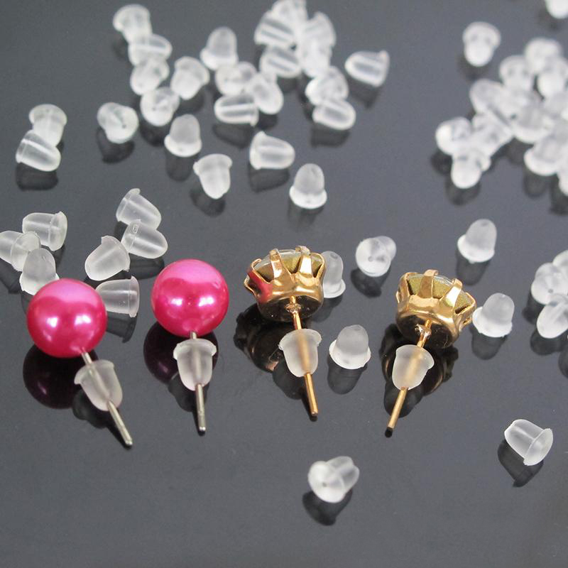 5000pcs/Lot Earrings Jewelry Accessories Silicone Barrel Bullet Plastic Ear Plugging Earring back Blocked Stoppers Ear Wholesale Price