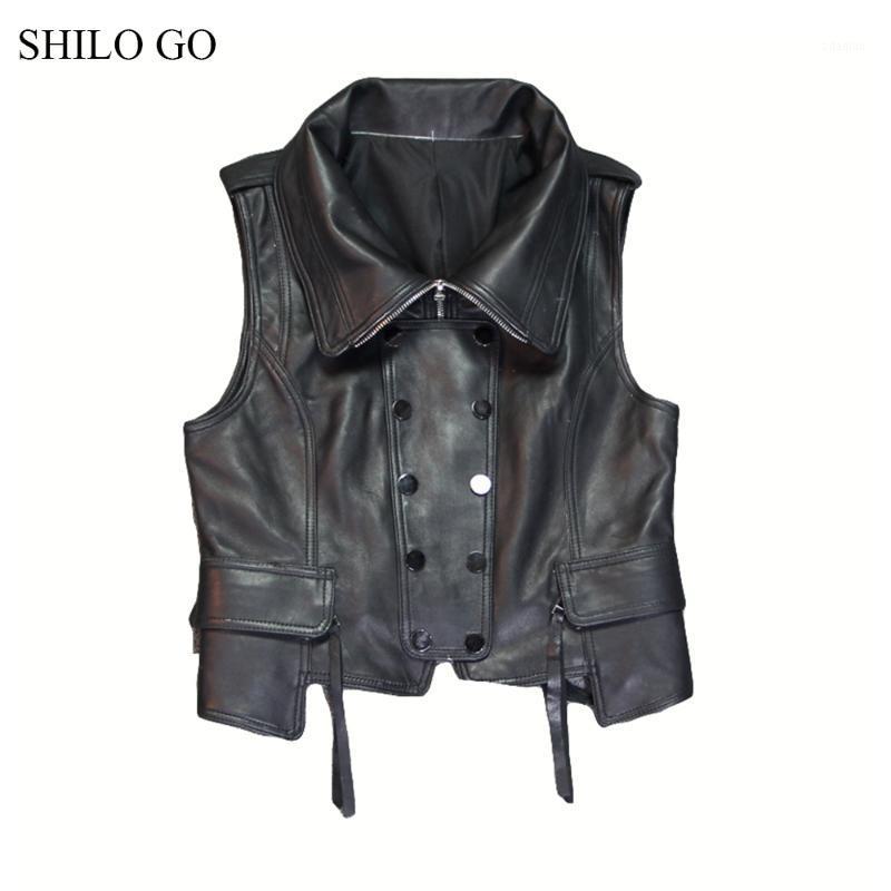 SHILO GO Leather Vest Womens Spring Fashion sheepskin genuine leather Vest lapel collar metal double breasted slim concise1, Black
SHILO GO Leather Vest Womens Spring Fashion sheepskin genuine leather Vest lapel collar metal double breasted slim concise1, Black