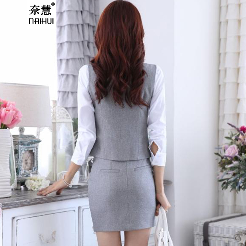 Lenshin Women Elegant OL Waistcoat Vest Gilet V-Neck Business Career Ladies Tops office Formal Work Wear Outerwear 201211