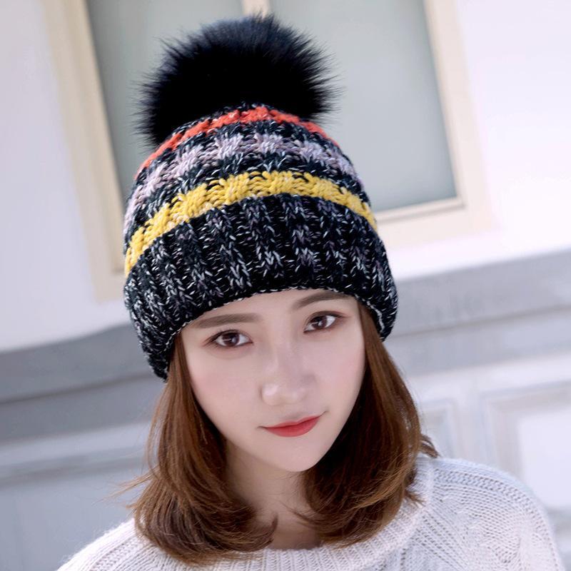 Winter knitted hat mixed color woolen hat thick warm women beanie beanie beanies for ladies1, Black
Winter knitted hat mixed color woolen hat thick warm women beanie beanie beanies for ladies1, Black