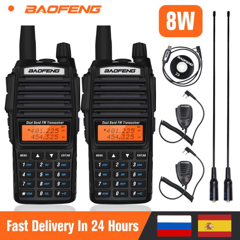 2pcs Baofeng UV-82 Walkie Talkie 8W Powerful Portable Dual Band Radio UV 82 VHF UHF Two Way Ham Radio UV82 10km FM Transceiver
2pcs Baofeng UV-82 Walkie Talkie 8W Powerful Portable Dual Band Radio UV 82 VHF UHF Two Way Ham Radio UV82 10km FM Transceiver