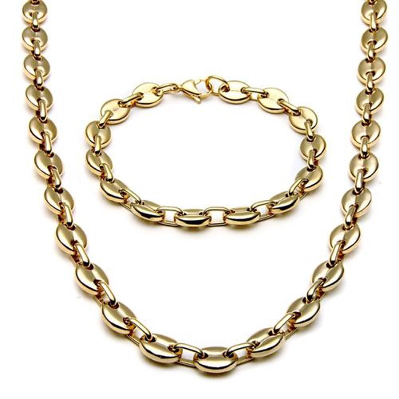 2020 stainless steel jewelry Necklace For Men Women Coffee Bean Shape Melon Seed Chain Stainless Steel Necklace Bracelet Jewelry Set
2020 stainless steel jewelry Necklace For Men Women Coffee Bean Shape Melon Seed Chain Stainless Steel Necklace Bracelet Jewelry Set