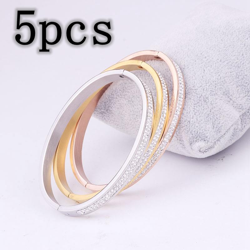 1/5pcs Stainless Steel Gold Round Crystal Bangle Cuff Cubic Bracelet Charms Zircon Bangles Bracelets Set for Woman
1/5pcs Stainless Steel Gold Round Crystal Bangle Cuff Cubic Bracelet Charms Zircon Bangles Bracelets Set for Woman